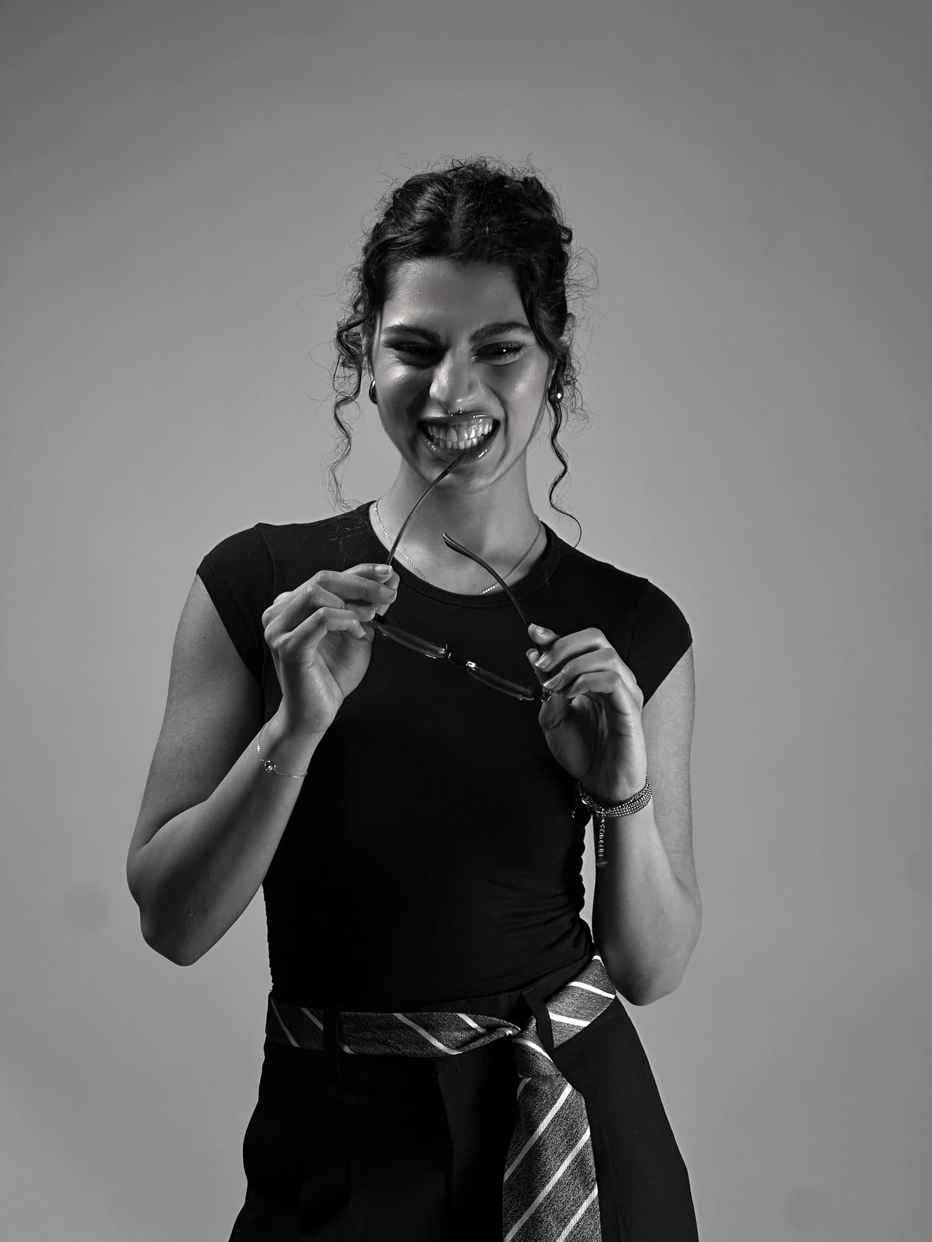Studio, B&W — personality moment